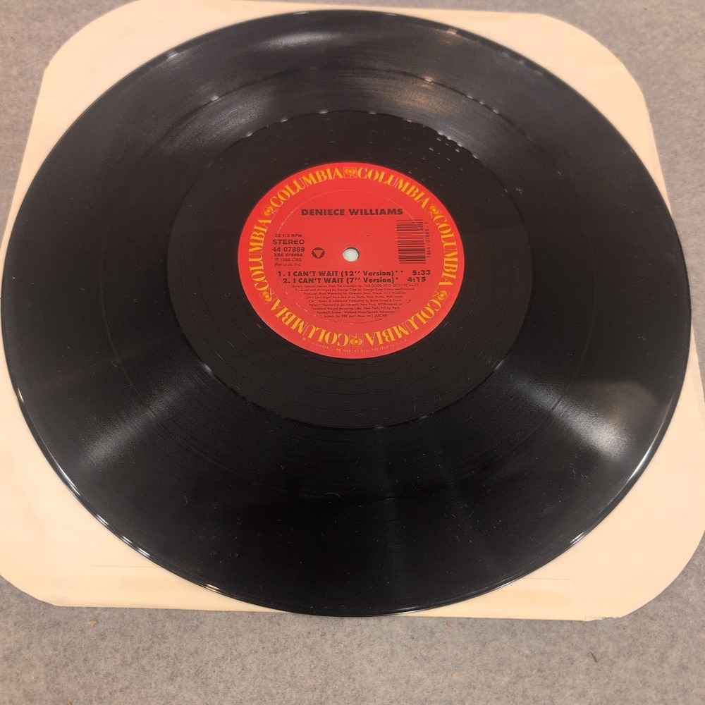 Deniece Williams I Can't Wait 12" Vinyl Single 1988 Columbia 44 07889 R&B Soul - Picture 3 of 4